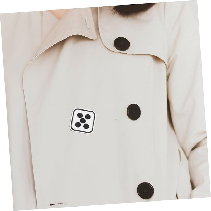 6 قطع لطيفة من رقع النرد المطرزة ذاتية اللصق للكي على الملابس والحقائب والقبعات لتزيين DIY - Image 5